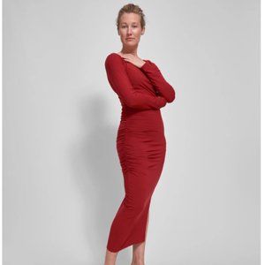 NWT Simone Side Ruched Bamboo Blend Dress - Dahlia